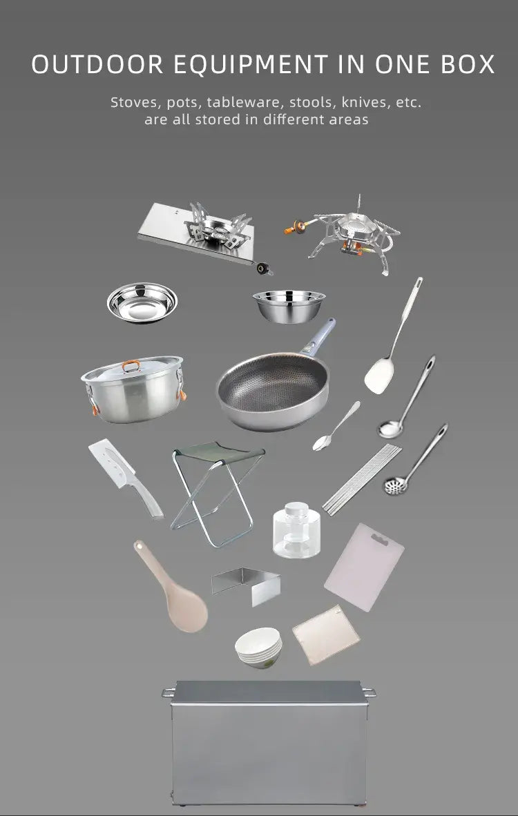 Mobile Portable Camping Kitchen Box for RV Camping Travel Kitchen Solution EPOAL USA