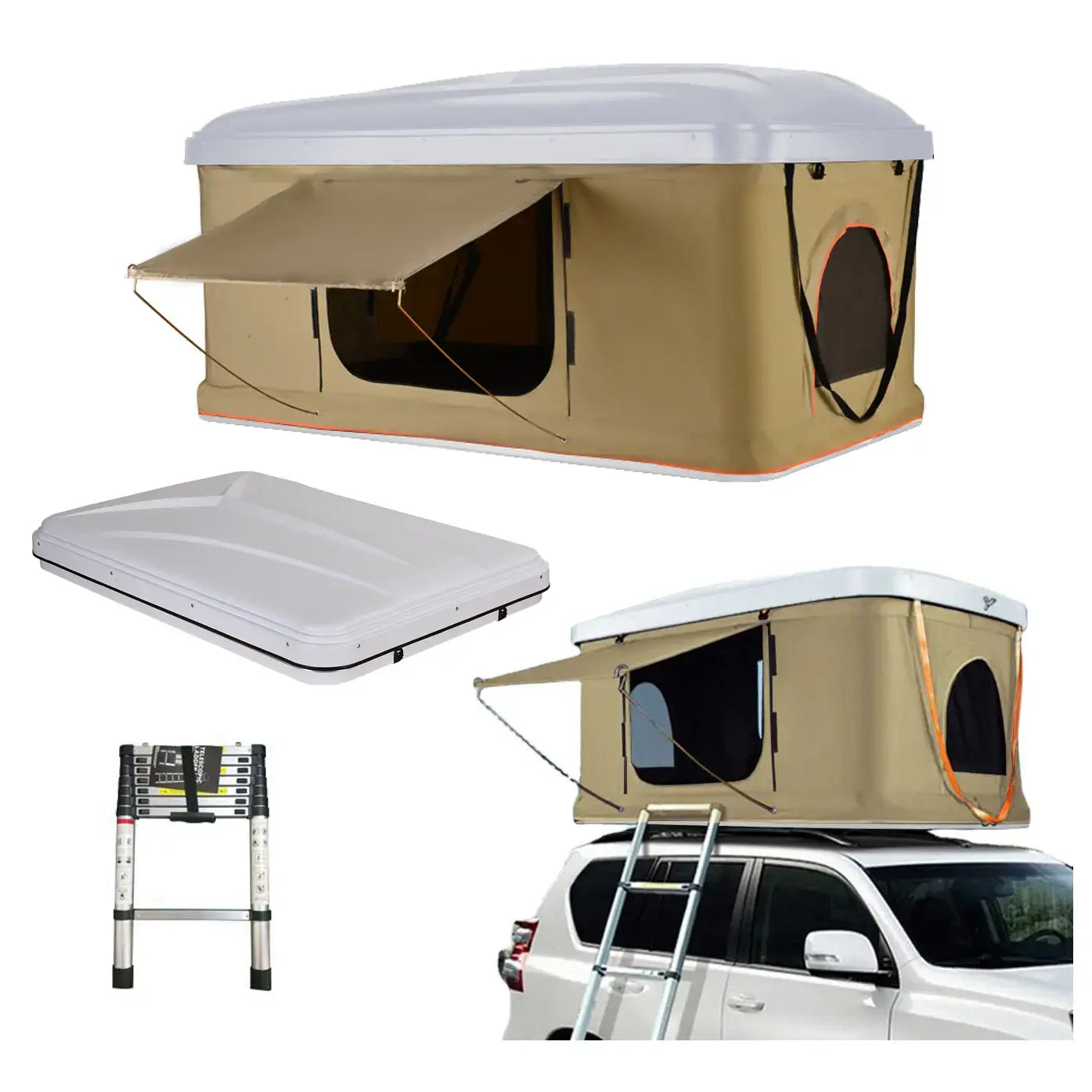 Straight Hydraulic Pressure Pop up Camping 2 Person Automatic SUV Truck Rooftop Tents Hard Cover Car Roof Tent EPOAL USA