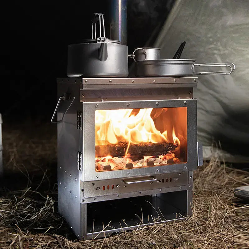 Titanium Firewood Stove Wood Burning Portable Foldable for Camping Furnace Picnic Cooking EPOAL USA