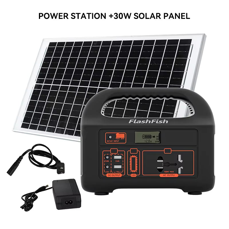 Flashfish Cheap Price Charging Battery Solar Generator Banks Supply 150W Rechargeable Portable Power Station for Home or Outdoor