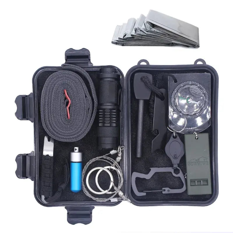 12 in 1 Adventures Camping Disaster Outdoor Emergency Survival Gear Kit EPOAL USA