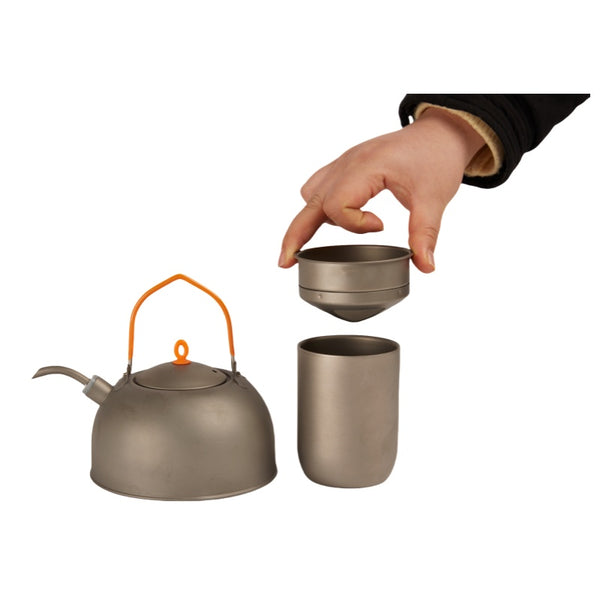 Enjoying the outdoors with a compact titanium coffee maker