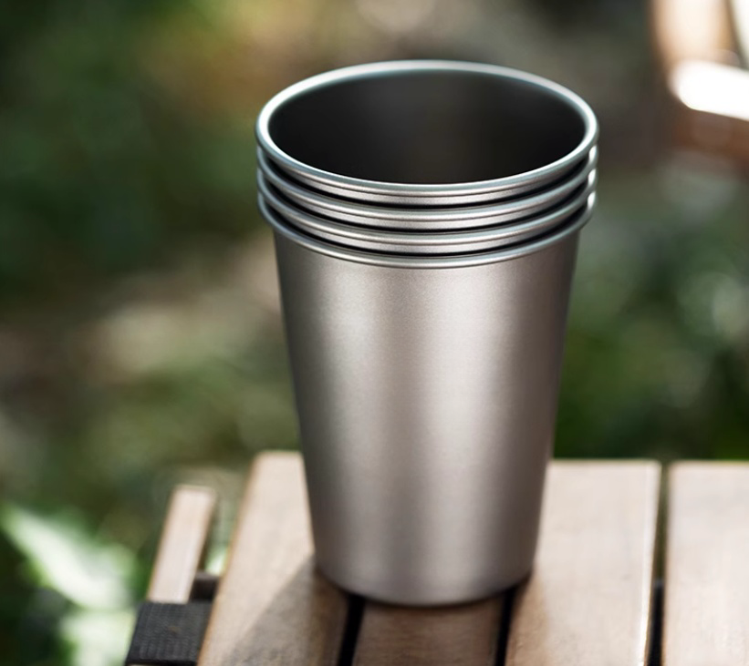 Pure Titanium Single-Layer Beer Mug - 330ml