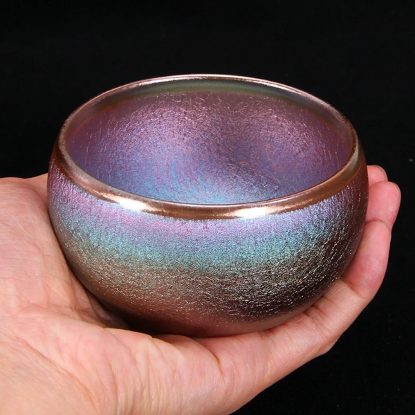 Beautiful handmade teacup with Temmoku Glaze perfect for enjoying your favorite Kung Fu tea.