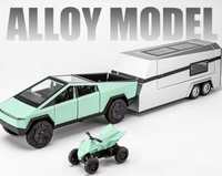 1:24 Tesla Cybertruck Pickup Trailer Alloy Car Model