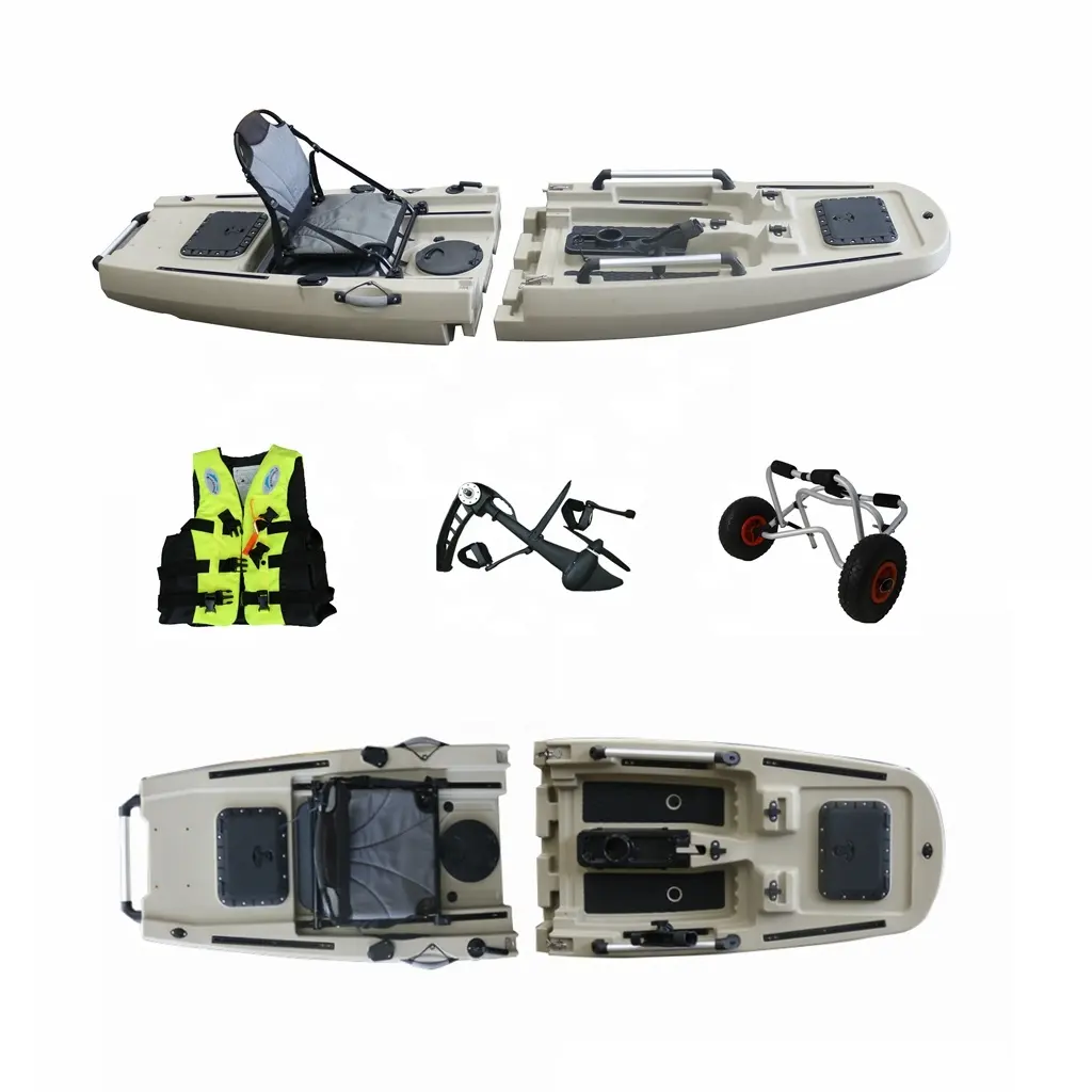 Vicking 3 Section Fishing Kayak Kayak 2 Fish Large Fishing Kayak Pedal Drive Highly Attractive Wholesale 14.6 FT Plastic Canoe
