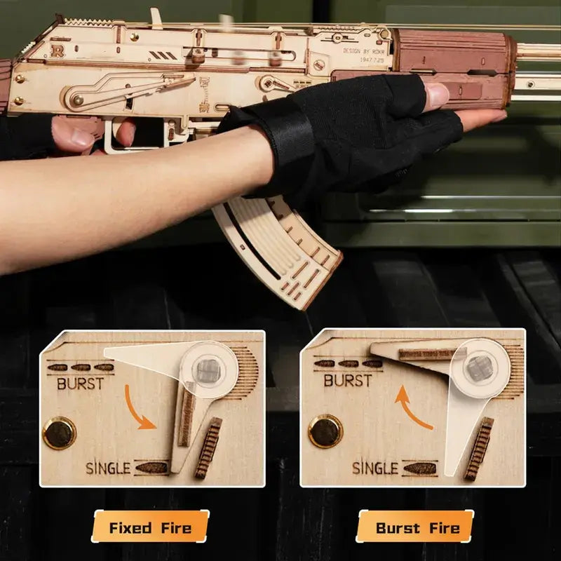 3D Wooden Puzzles LQ901 Rubber Band Gun Model Kit Toy Guns For Adults EPOAL USA