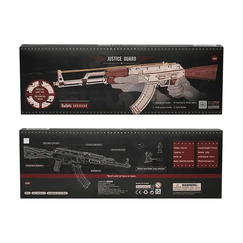 3D Wooden Puzzles LQ901 Rubber Band Gun Model Kit Toy Guns For Adults EPOAL USA