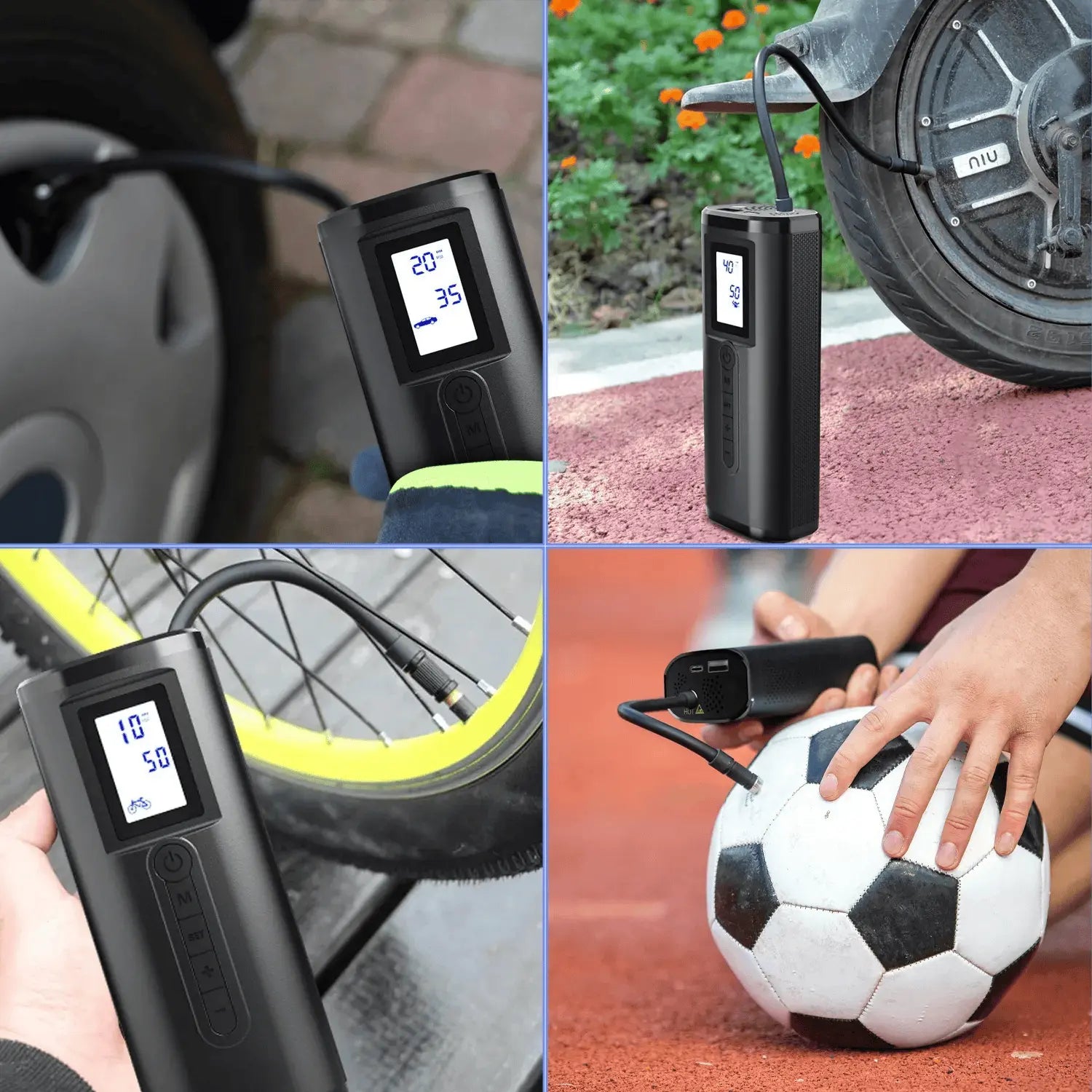 Bike Pump Electric Portable Mini Bicycle Tires Pump with Digital Gauge Tire Inflator Bike Air Pump EPOAL USA