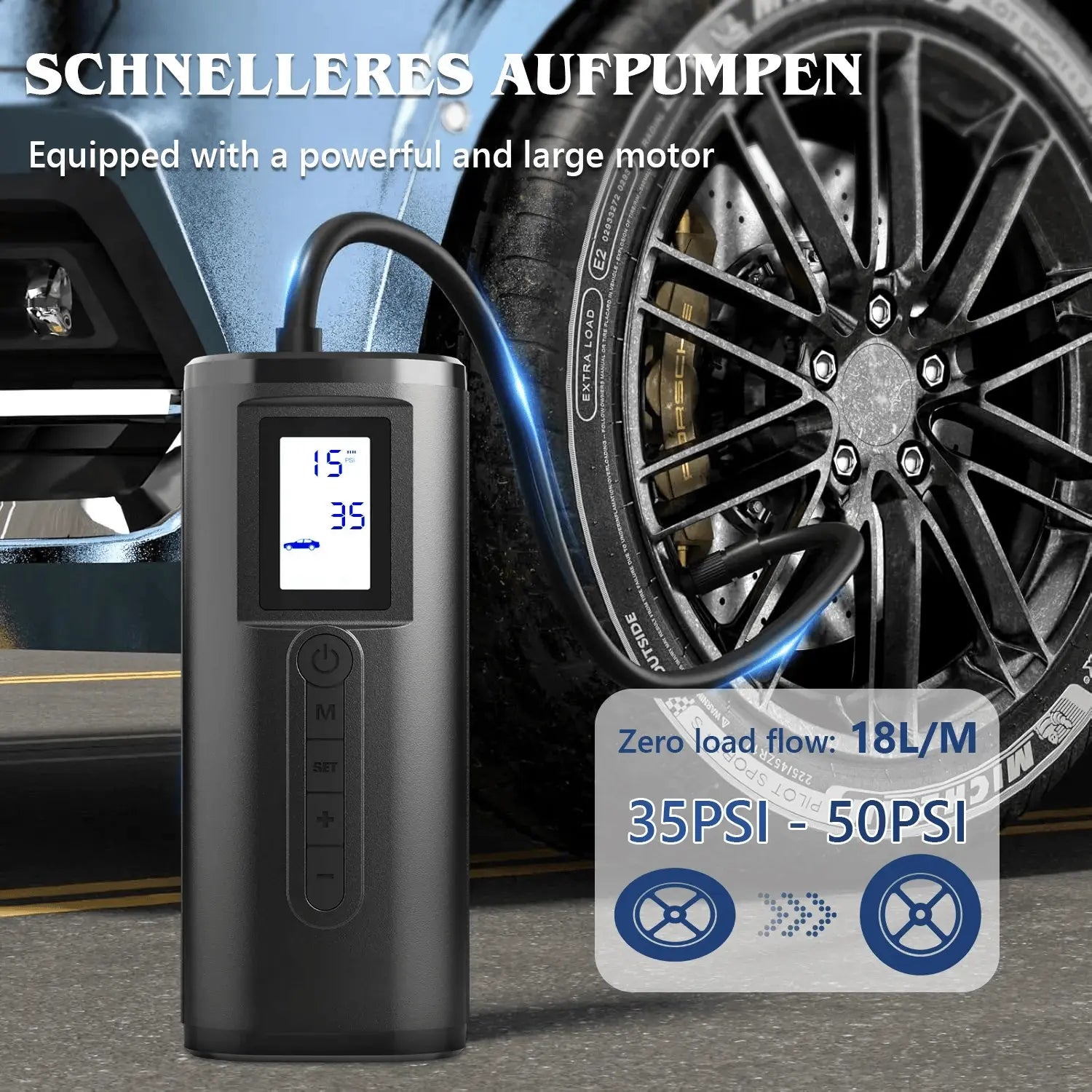 Bike Pump Electric Portable Mini Bicycle Tires Pump with Digital Gauge Tire Inflator Bike Air Pump EPOAL USA
