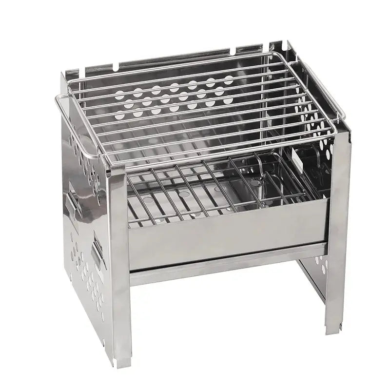 Folding Stainless Steel Grill Stove Portable Wood Burning Firewood Stove for Outdoor Camping & Hiking EPOAL USA