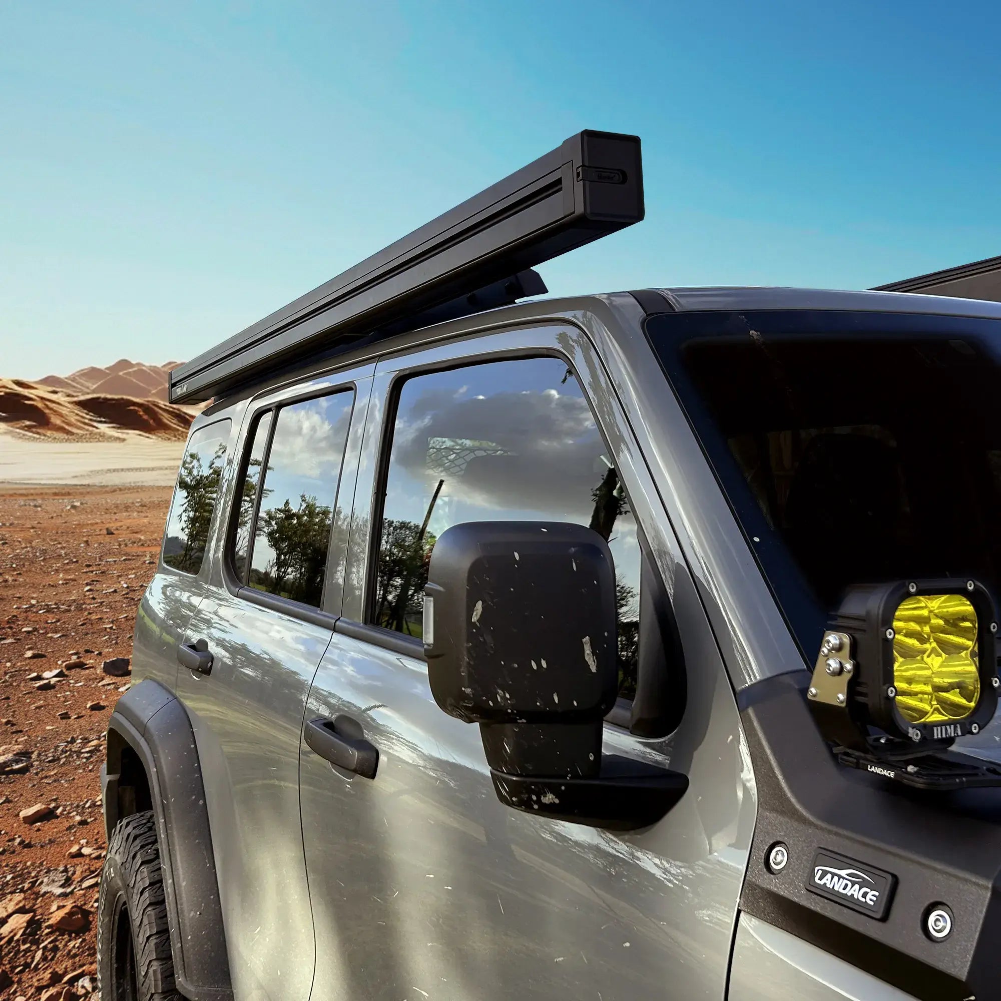Hard Case Aluminum Awning 4x4 4wd Accessories Retractable Camping Awning Car Roof EPOAL USA
