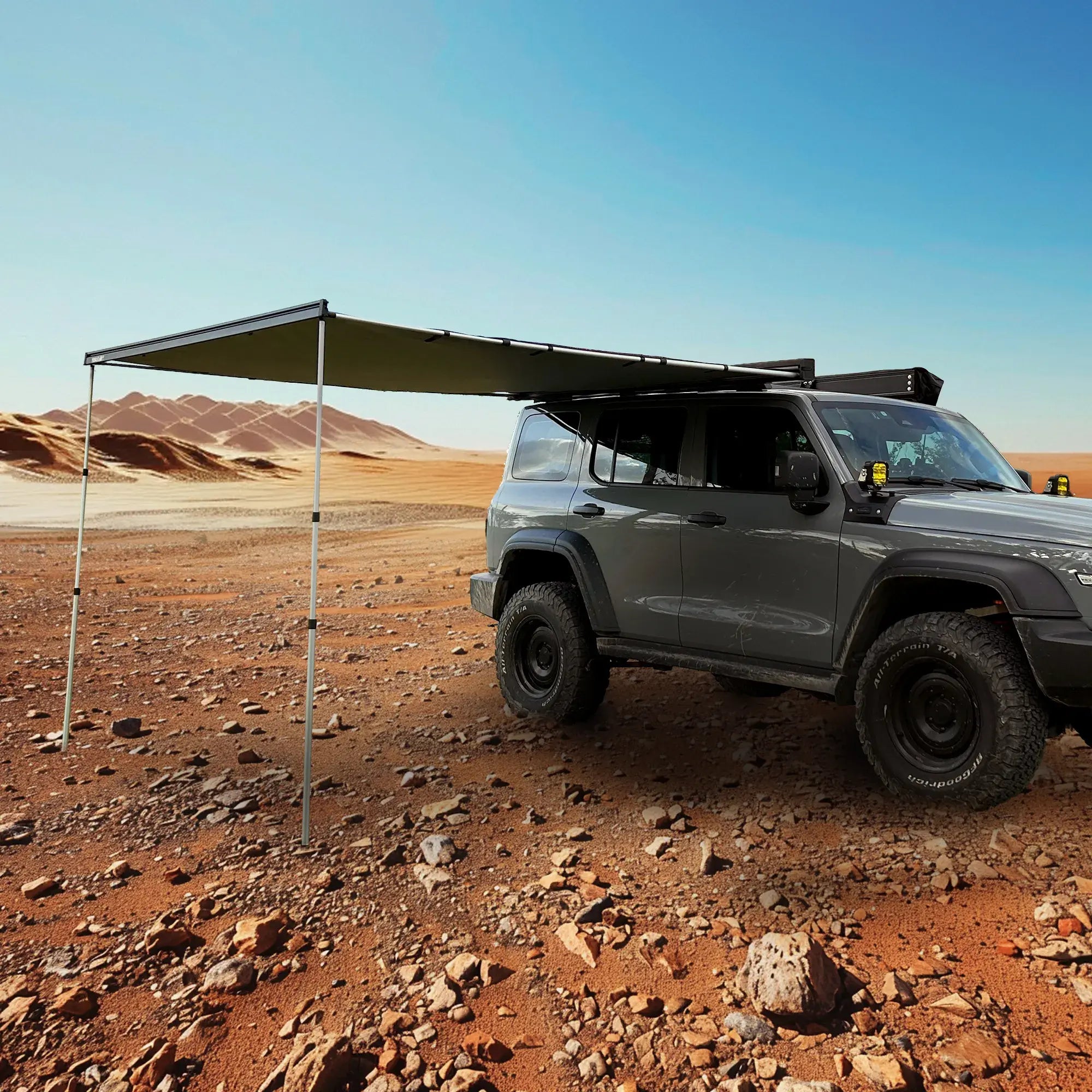 Hard Case Aluminum Awning 4x4 4wd Accessories Retractable Camping Awning Car Roof EPOAL USA