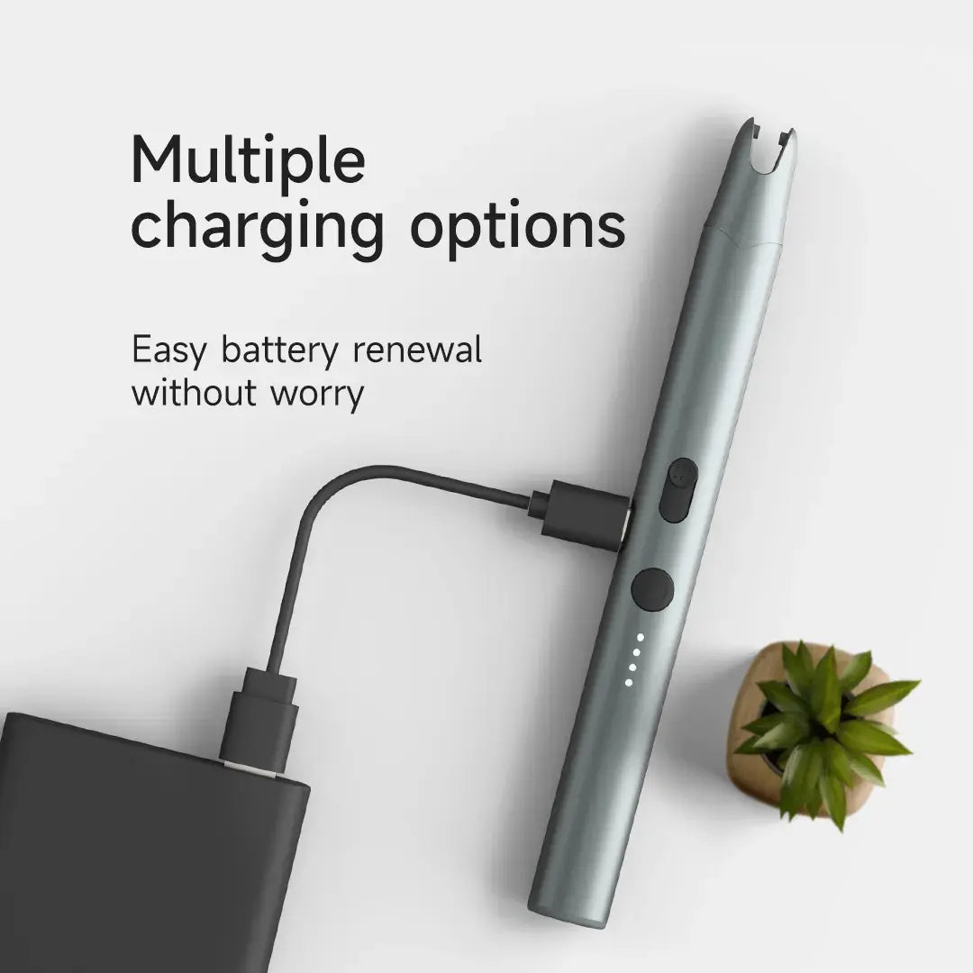 Lgnition Pen Rechargeable Lighter Windproof Upgraded LED Battery Display Safety Switch Igniter Tool EPOAL USA