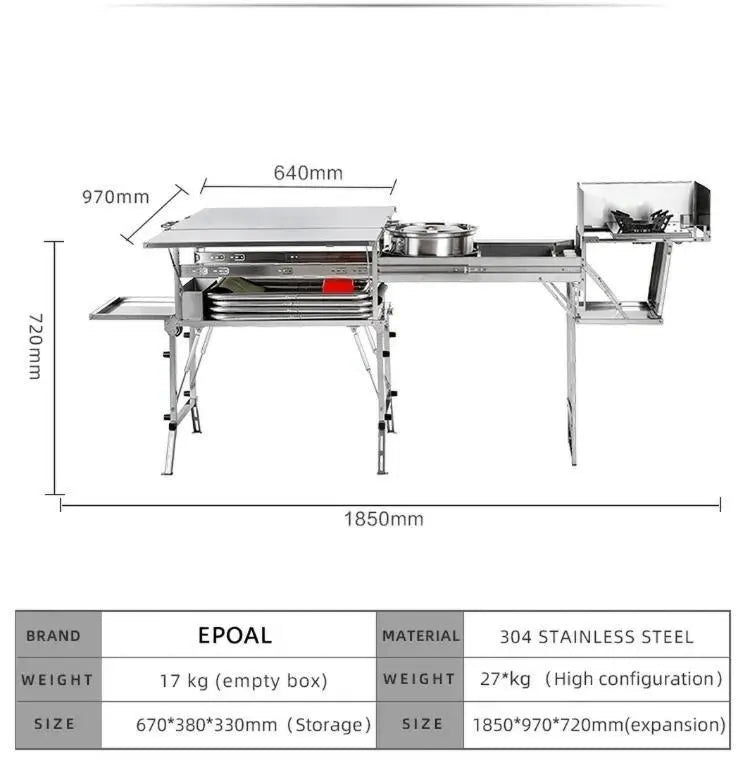 Mobile Portable Camping Kitchen Box for RV Camping Travel Kitchen Solution EPOAL USA