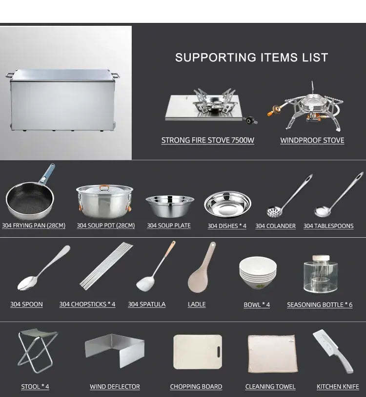Mobile Portable Camping Kitchen Box for RV Camping Travel Kitchen Solution EPOAL USA