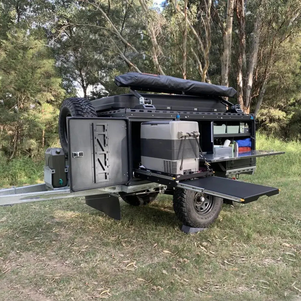 Small Camper Trailer Offroad with Top Roof Tent and Solar Panel EPOAL USA