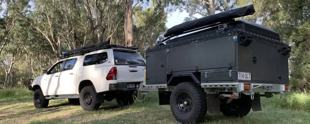 Small Camper Trailer Offroad with Top Roof Tent and Solar Panel EPOAL USA