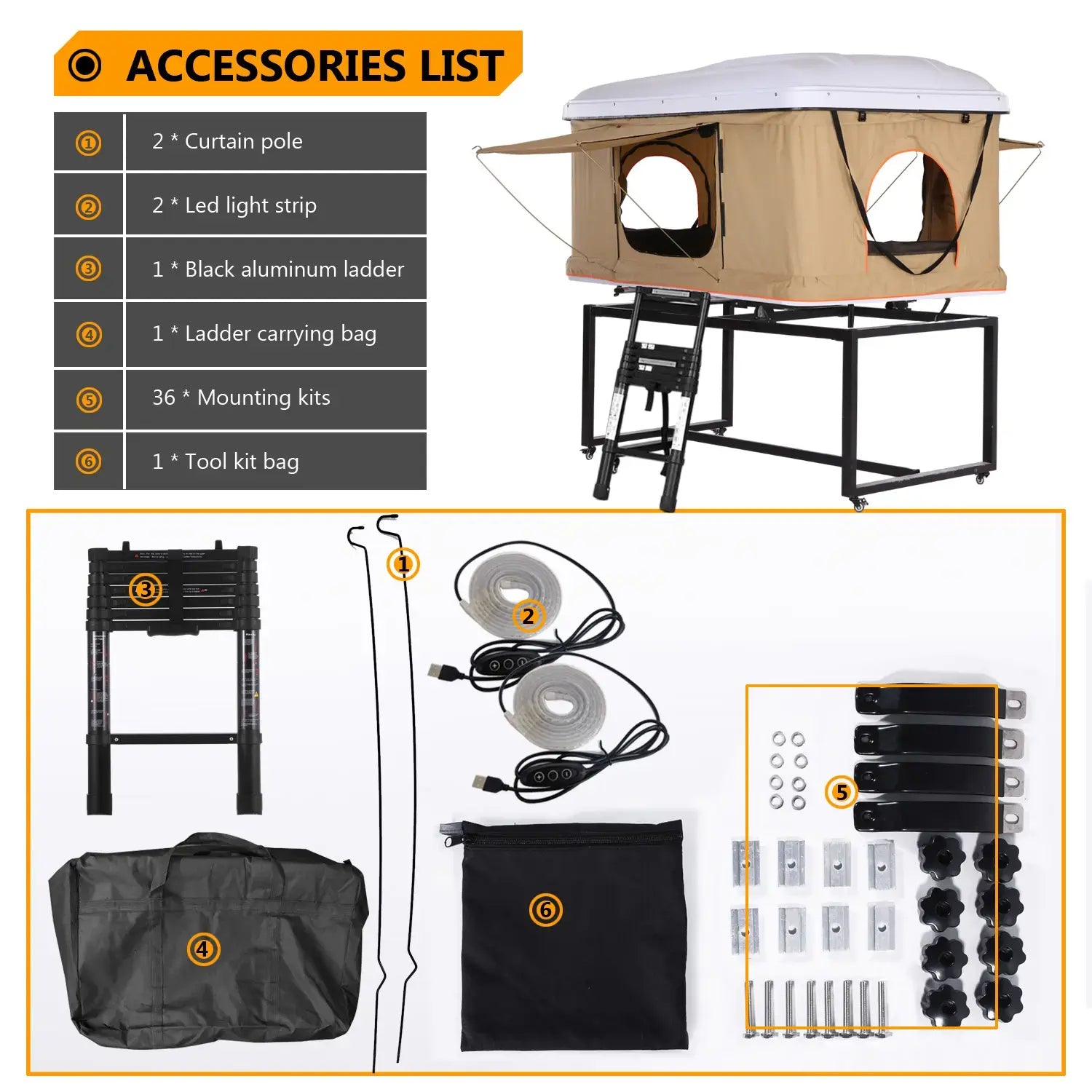 Straight Hydraulic Pressure Pop up Camping 2 Person Automatic SUV Truck Rooftop Tents Hard Cover Car Roof Tent EPOAL USA