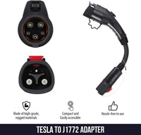 - Tesla to J1772 Adapter, Max 40A & 250V - Compatible with Tesla High Powered Connector, Destination Charger, and Mobile Connector (Black)