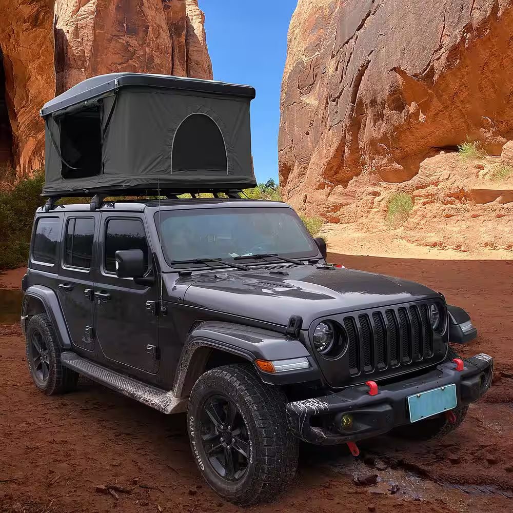 Nomad Black Hard Shell and Grey Fabric 2 - Person Car Rooftop Tent - EPOAL USA