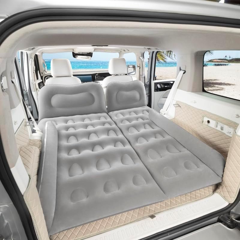 SUV Air Mattress - 6 - Inch Thick Inflatable Car Mattress for Back Seat - Portable Car Camping Mattress with Large Valve Pump - Car Bed for Adults, Road Trips, and SUV Camping - Grey - EPOAL USA