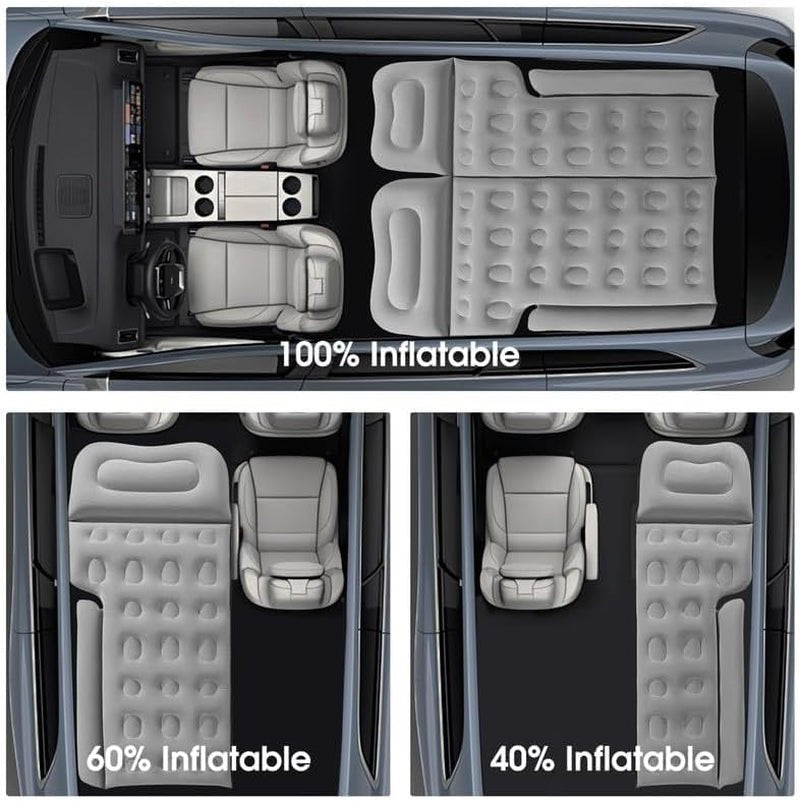 SUV Air Mattress - 6 - Inch Thick Inflatable Car Mattress for Back Seat - Portable Car Camping Mattress with Large Valve Pump - Car Bed for Adults, Road Trips, and SUV Camping - Grey - EPOAL USA