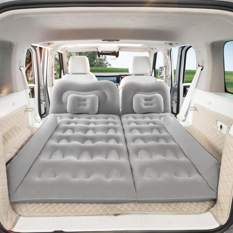 SUV Air Mattress - 6 - Inch Thick Inflatable Car Mattress for Back Seat - Portable Car Camping Mattress with Large Valve Pump - Car Bed for Adults, Road Trips, and SUV Camping - Grey - EPOAL USA